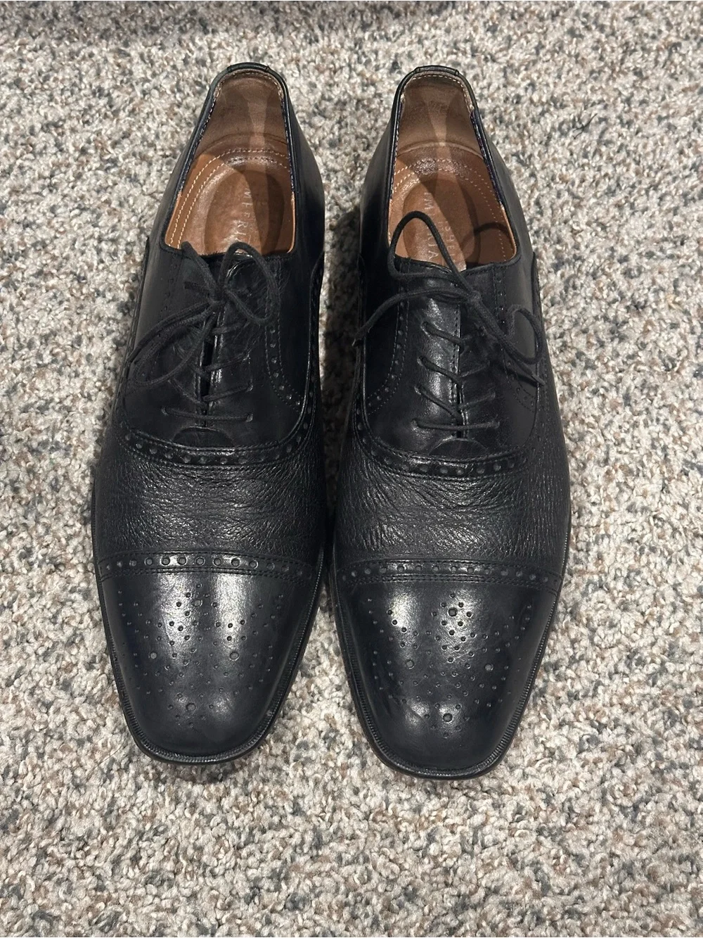 Florsheim Black Leather Wingtip Lace-Up Dress Shoes
